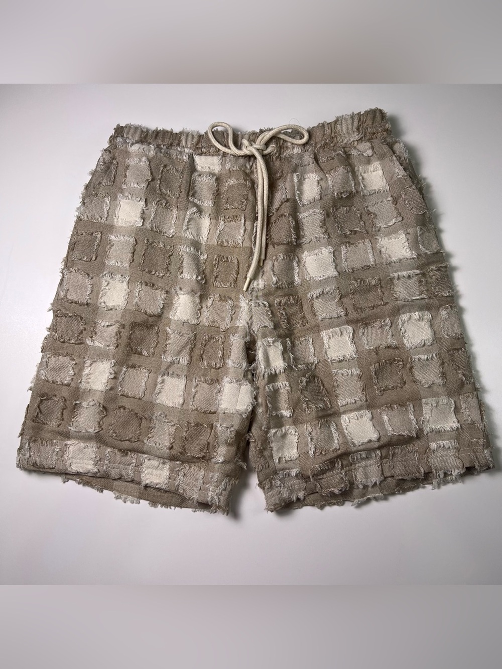 Rebel Minds Distressed Checkered Jacquard Shorts - Size Large Streetwear